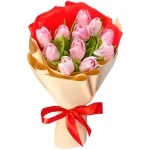 Букет из 11 нежно розовых тюльпанов